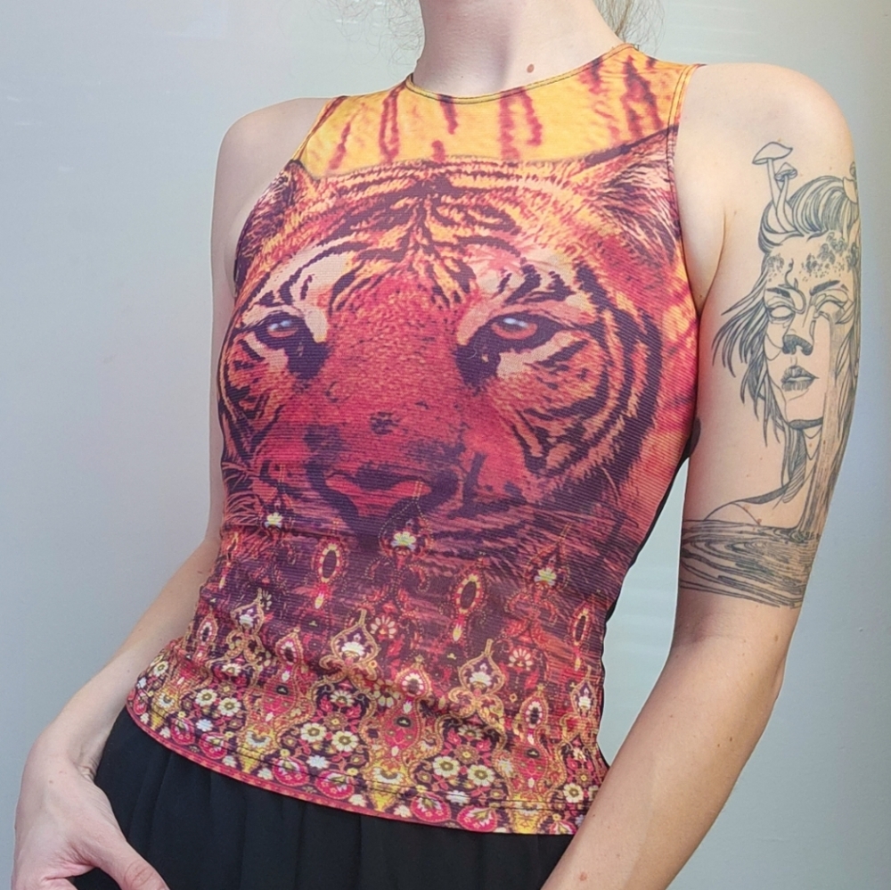 Tiger Mesh Tank Top Size S
